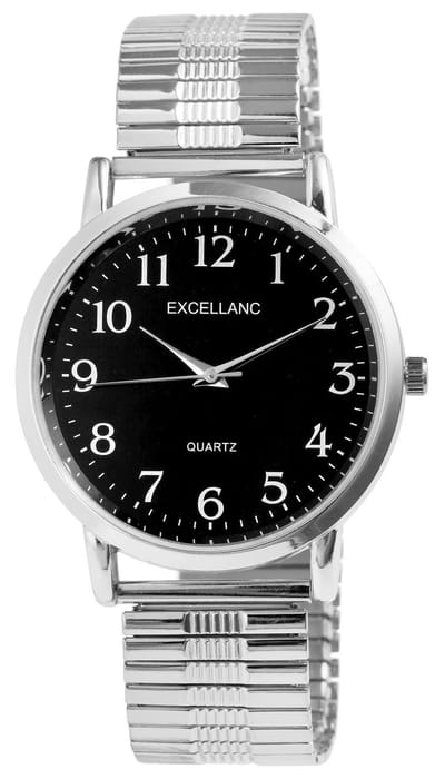 EXCELLANC Herenhorloge roestvrij staal Alex, Mineralglas