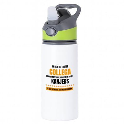 Hacebo® - Trotse collega waterfles met rietje groen - Collega - een collega - werk - afscheidscadeau - verjaardagscadeau - kado - water fles - 650ML