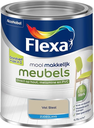 Flexa - Mooi Makkelijk Meubels Zijdeglans - Vol Sisal - Mengverf - 750 Ml