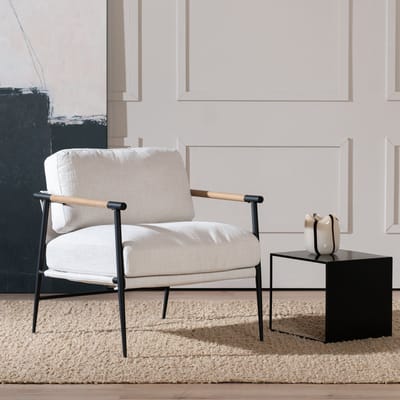 Bronx71® Fauteuil Jade linnen off white