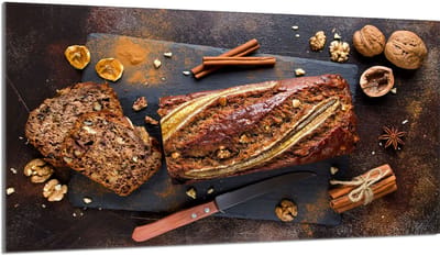 TMK ArtDeko Serie - Glazen Beschermplaat voor Fornuis - 90x52 cm - Brood Motief