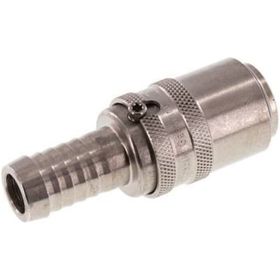 RVS DN 9 Tempereerkoppeling Snelkoppeling 13 mm Slangpilaar