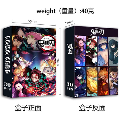 Mooie Demon Slayer Dubbelzijdige Lomo Kaarten 30 Stuks Doos HD Geprint Anime Merchandise Kaarten Voor Anime Fans Als Boekenlegger Wenskaart gray