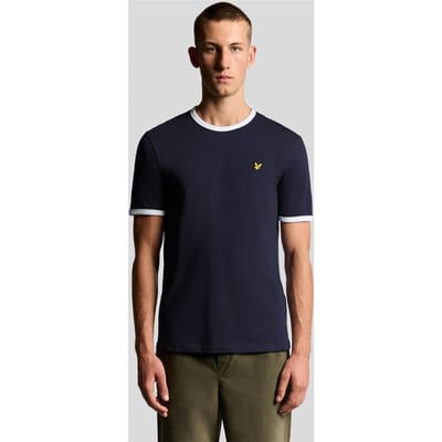 Lyle & Scott Ringer katoenen T-shirt met ronde hals - marineblauw