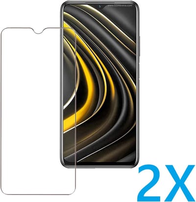 Glasplaatje Geschikt voor: Xiaomi Poco M3 - 2x Screenprotector - screen protector - glas - bescherm - beschermglas