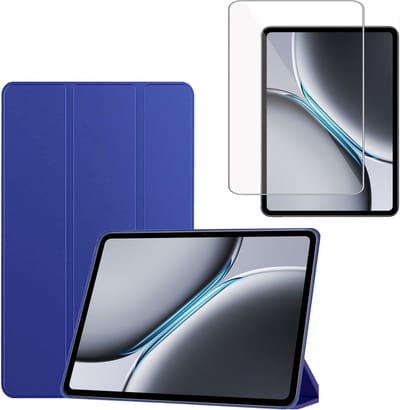 Hoesje + Screenprotector geschikt voor Oppo Pad 3 Pro / OnePlus Pad 2 / OnePlus Pad Pro 12.1 – Tempered Glass - Extreme Shock Smart Case - Blauw