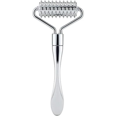 Zinklegering Puntige Roller Spatel Massage Bal Gezichtsroller Massager Verbeter Nek Gezicht Schoonheid Huidverzorgingstool zilver
