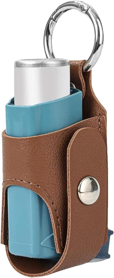 Inhalatorhouder Kinderen - Spacer Beschermer - Ademhaling Ondersteuning - Metalen Gesp - 9x3.2cm - Bruin