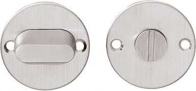 Intersteel Rozet rond plat 50 mm toilet-/badkamersluiting zonder venster met 8 mm stift rvs geborsteld
