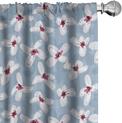 ABAKUHAUS Raamgordijnen – Bloemrijke Orchideeën – 2x75x175 cm – Mikrofaser