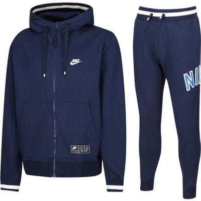 Nike Air heren trainingspak met doorlopende ritssluiting volledig in marineblauw