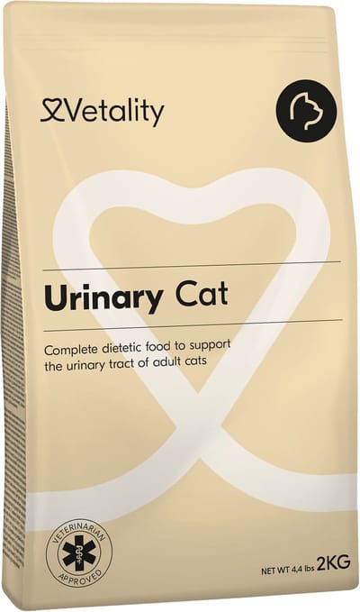 Vetality Kattenvoer Urinary - 2 kg - Kattenvoer Droogvoer - Dieetvoeding Kat - Helpt Blaasgruis Voorkomen en Lost Op