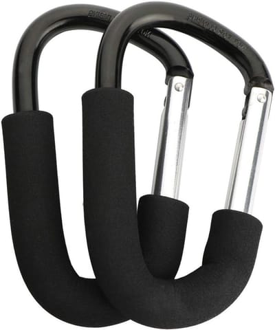 2 Stuks Universele Kinderwagen Haak - Grote Mummy Clip voor Winkelen, Multi-Functionele Aluminium Carabiner voor Babyaccessoires