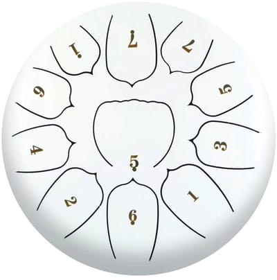 Livano Handpan - Tongue Drum - Steel - Regen - Klankschaal - Wit