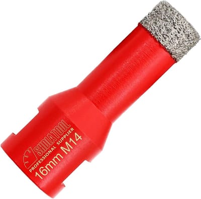 Diamant Tegelboor - Gatenzaag M14 - Tegels Boren - Vacuüm Gesoldeerd - 16 mm - Rood