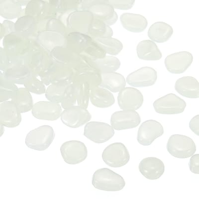 300 stuks Glow in the Dark Rocks - lichtgevende stenen - decoratieve kiezelstenen voor tuin - zwembad - aquarium - looppaden (wit, 8-11 mm)