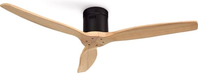 CREATE - Plafondventilator 40W silent Ø132 cm - Met Afstandsbediening - 6 Snelheden - Timer - Zomer/Winter functie - Zwart - WIND CALM