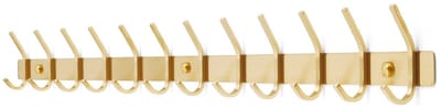 TOJ 24 Haaks Wandkapstok – 94cm - Muur / Wand Kapstok - Hangende Design Muurkapstok - Handdoekrek - RVS - Goud
