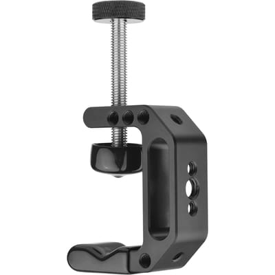 Universele C-klem Heavy Duty Desktop Montageklem Statief Lichtstandaard Klem met Standaard 1/4 Inch & 3/8 Inch Schroefgaten zwart