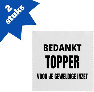 Akyol - bedankt topper voor je geweldige inzet brillendoekjes - Collega - collega - cadeautje voor inzet tonen - bedankt voor alles - geschenk - 17,8 bij 17,8 cm - 2 stuks