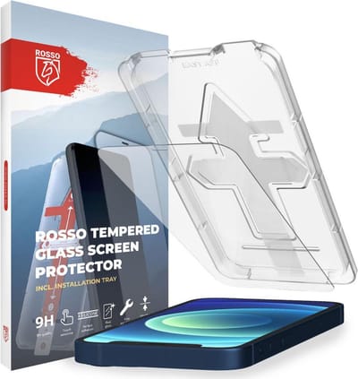 Rosso Screen Protector Geschikt voor Apple iPhone 12 Mini | Gehard Glas | Case Friendly | Met Installatietray | Eenvoudige montage