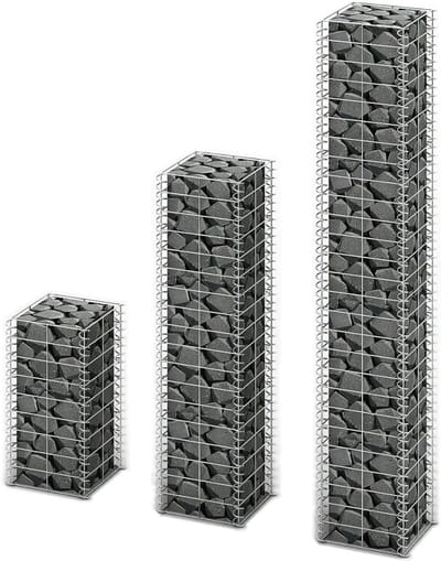 Gabion mand set - Stenen kooi muur - Tuin inrichting - Gegalvaniseerd staal - 3-delig