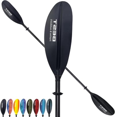 Kajak Peddel - Roeispaan Kano - Watersport Varen - Lichtgewicht Carbon Schacht - 220cm Lengte - Zwart