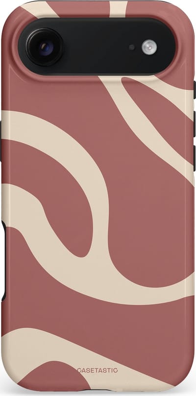 Casetastic hoesje geschikt voor Apple iPhone Air - MagSafe - Dubbellaagse bescherming - Terracotta Mediterranee Golven - Fashion Case - Taupe