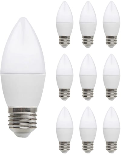 Kobi LED Lamp Kaarsvorm E27 8.5W - 806lm - 6500K - 230V - Voor Opslag, Spiegelkast of Garage - 10 stuks