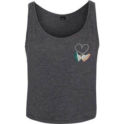 Mister Tee - Ladies Kicks Love EMB Tank charcoal Mouwloze top - XL - Grijs