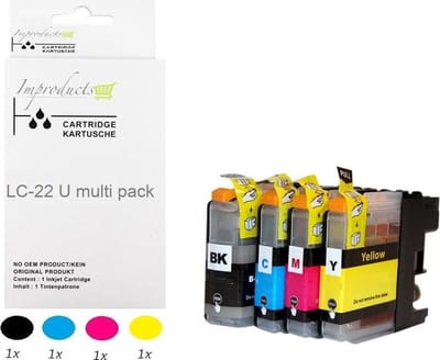Improducts® Inkt cartridges - Alternatief Brother LC-22 / 22 / LC22U je XL multi pack