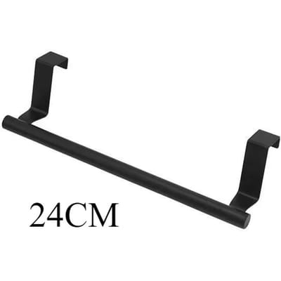 Handdoekenrek Over De Deur RVS Handdoekstang Opbergorganizer Badkamer Keuken Kastdeur Hangend Handdoekenrek black