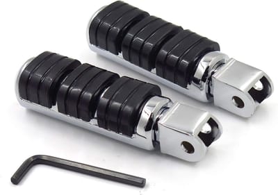 Motorfiets Voetsteunen - Voorvoet Steunen - Comfortabel Rijden - Heavy Duty Aluminium - Links Rechts - Chroom