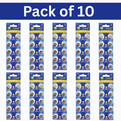 AG13 Alkaline Knoopcelbatterijen – Verpakking van 10 (100 stuks) | Compatibel met 1,55V LR44 / L1154 / A76 / 357 / 157