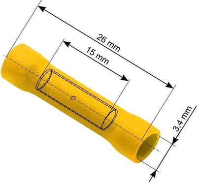 Doorverbinder Geel - Gat diameter 3.4 mm - 100 Stuks