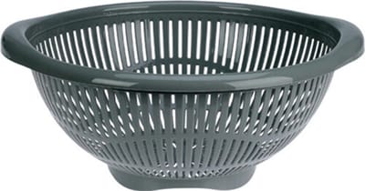 Excellent Houseware Keuken vergiet/zeef - grijs - kunststof - 30 x 31 x 14 cm