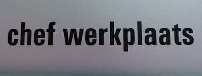Aluminium deurbordje tekst: chef werkplaats | 5 jaar garantie | Zelfklevend | 130x50x0,5 mm