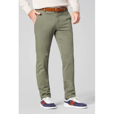 Meyer Broek Bonn Constant Color Cotton Flat-Front Olive / male