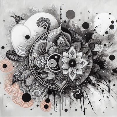 Acryl zwart wit schilderij | Monochrome meesterwerk: een harmonie van contrast en eenvoud | Kunst - 80x80 centimeter op Dibond | Foto op Dibond