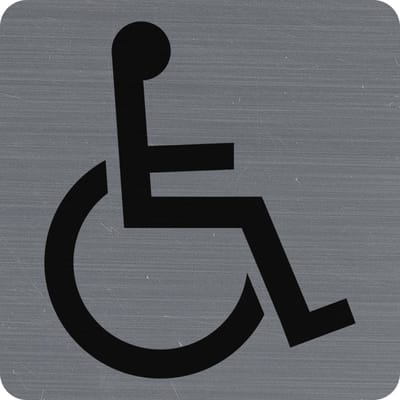 Exacompta Zelfklevend plaatje in imitatie aluminium Mindervaliden 7,5x7,5 cm - Grijs - 67191E