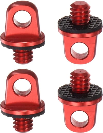 Camera Schroefhouder - Bevestigingspunt - Snel Installeren - Met Rubberring - 4 Pack - Rood