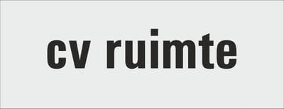 cv ruimte deurbordje - deur - tekstbordje - zelfklevend - geanodiseerd aluminium - 130 x 50 mm. - dikte 0,5 mm. - 5 jaar garantie!