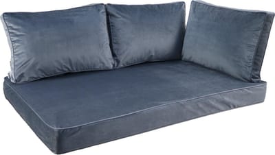 Madison - Loungekussen - Tuinkussen - Palletkussen - Rugkussen - 4-delig - 120 x 80cm - Velvet Grijs