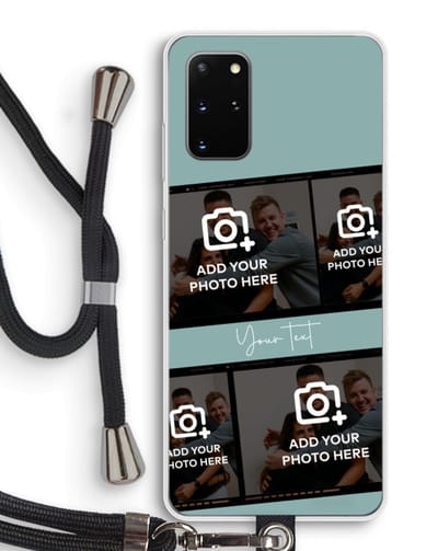 Gepersonaliseerd - Case Company® - Hoesje met koord geschikt voor Samsung Galaxy S20 Plus hoesje met Koord - Filmrol N°2 - Telefoonhoesje met Zwart Koord - Bescherming aan alle Kanten en Over de Schermrand