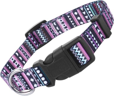 Verstelbare Boheemse hondenhalsband voor puppy's in ethische stijl