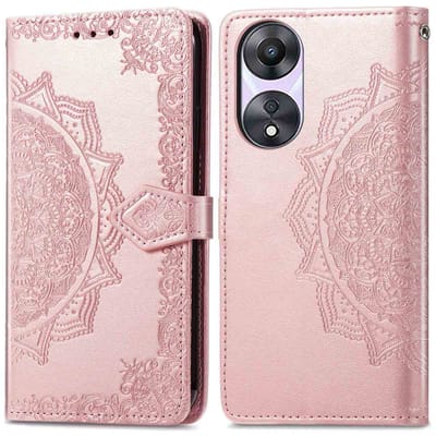 imoshion Hoesje - Geschikt voor Oppo A78 (4G) - Mandala Bookcase - Rosé Goud