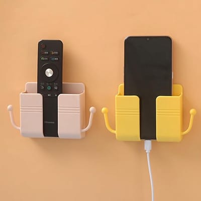 Narimano® Afstandsbediening Houders, zelfklevende afstandsbediening wandmontage opbergdoos multifunctionele telefoon opladen muur houder voor bed badkamer keuken kantoor (roze)