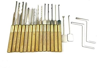 18-delige Lock Pick Set met Ronde Handgreep voor Deursloten