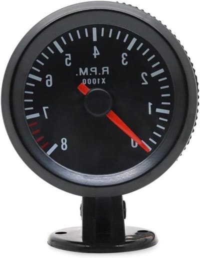 Toerenteller - RPM Meter - Motorprestaties Meten - Analoge Wijzerplaat - 52mm - Zwart