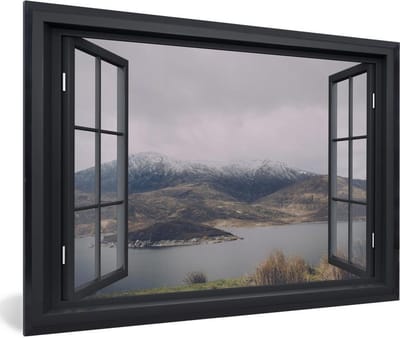 Fotolijst incl. Poster - Doorkijk - Landschap - Water - 120x80 cm - Posterlijst